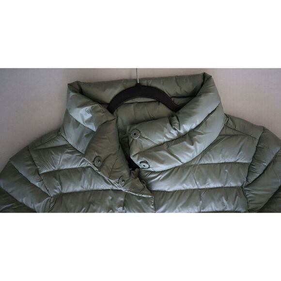 Anorak 50828CN Women's Sz L Green Down Filled Crop Sleeve Puffer Jacket - Picture 4 of 13